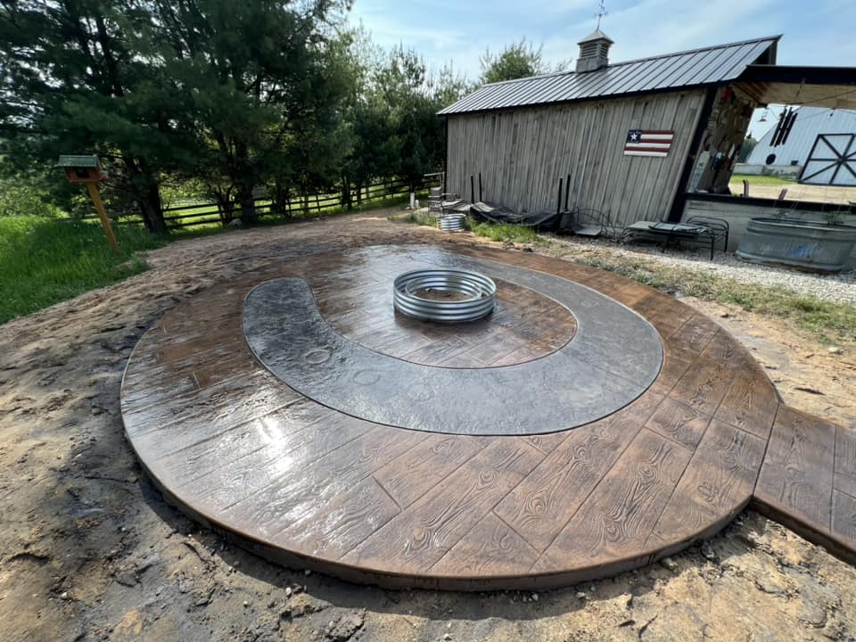 Horseshoe Stamped Patio